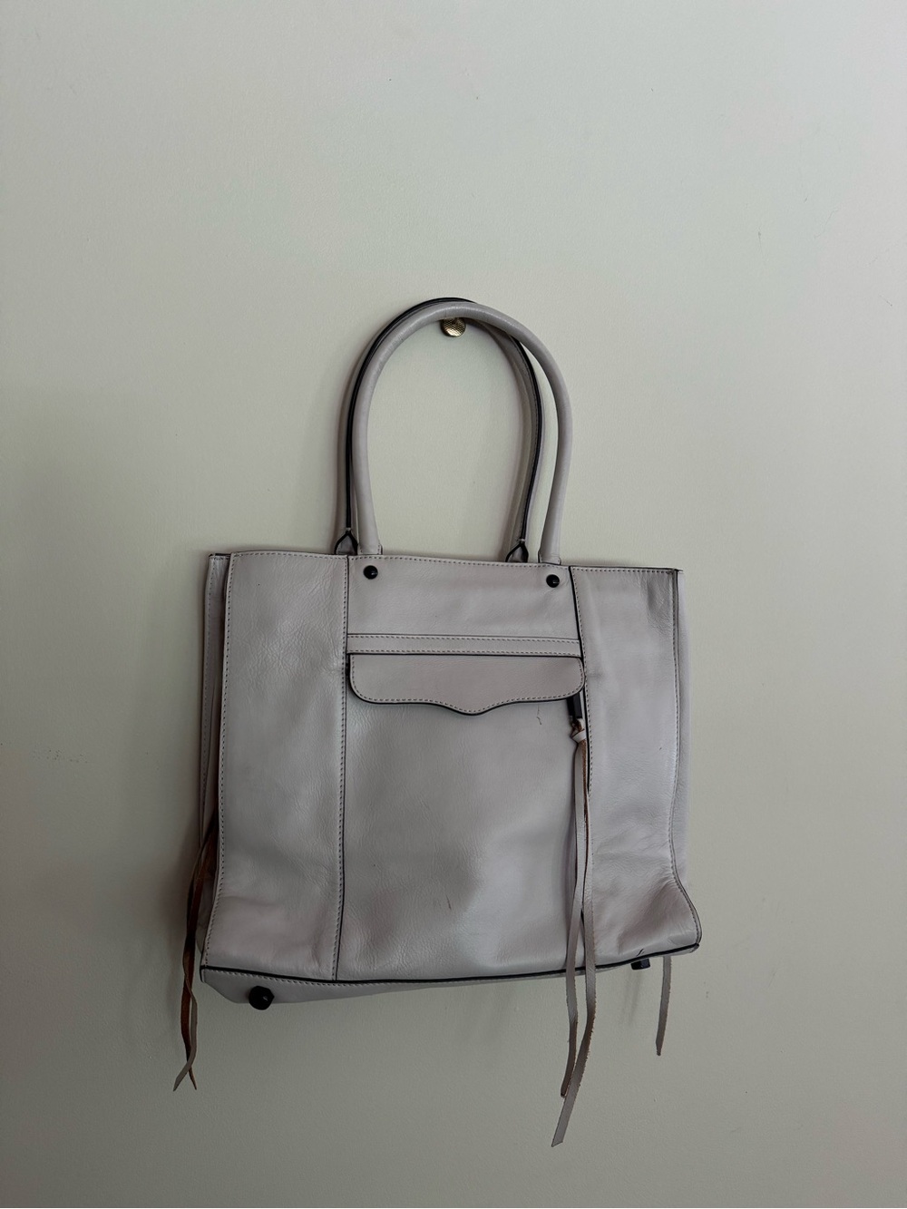 Rebecca Minkoff Leather Tote Bag in Light Gray